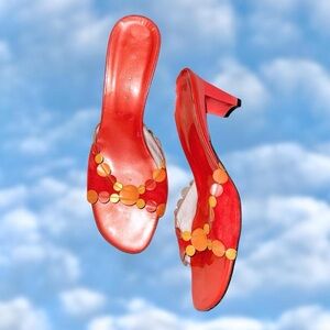 Rare Y2K Kitten Heels✨ | Size 8.5 | Made in Italy | Orange, Red & Yellow Heels